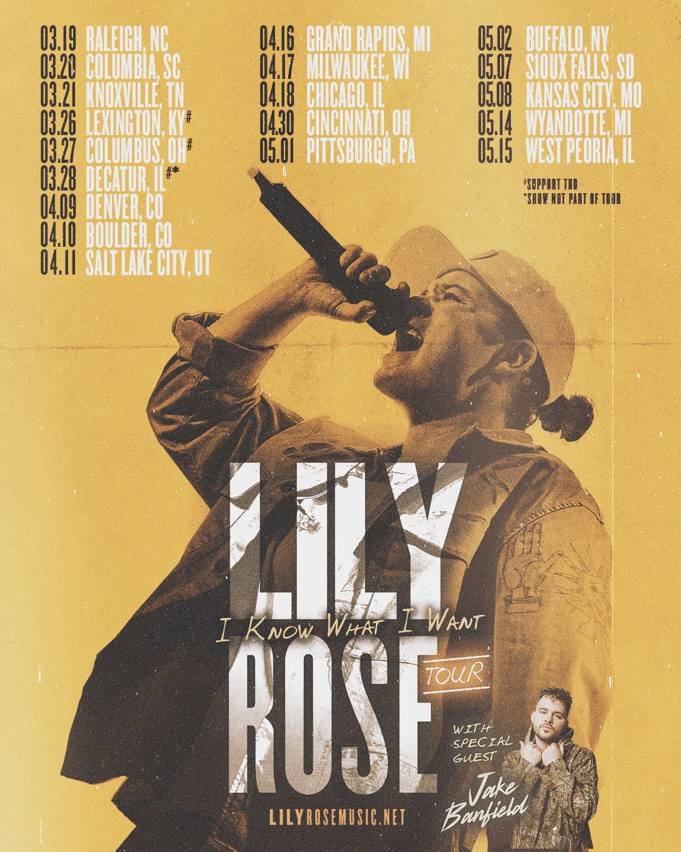 Lily Rose I Know What I Want Tour Poster 2026